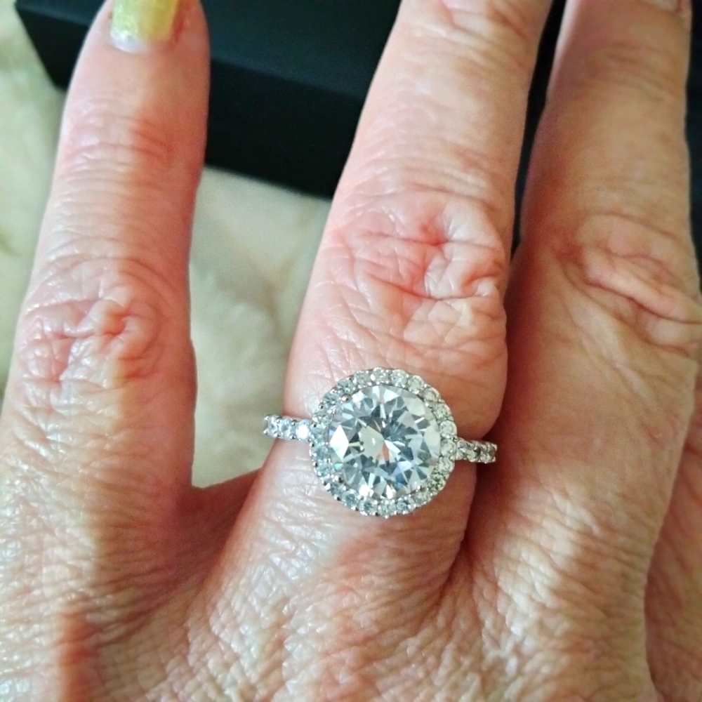 NADRI HALO RODIUM PLATED RING #10